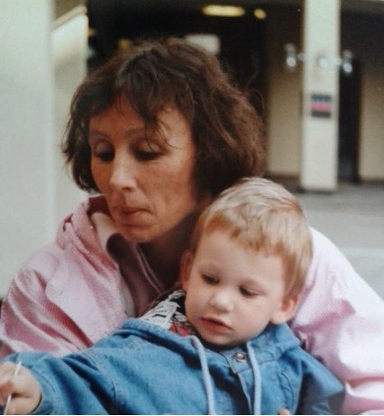 Family photograph of mother and son taken in Dürrnhaar, Bavaria.